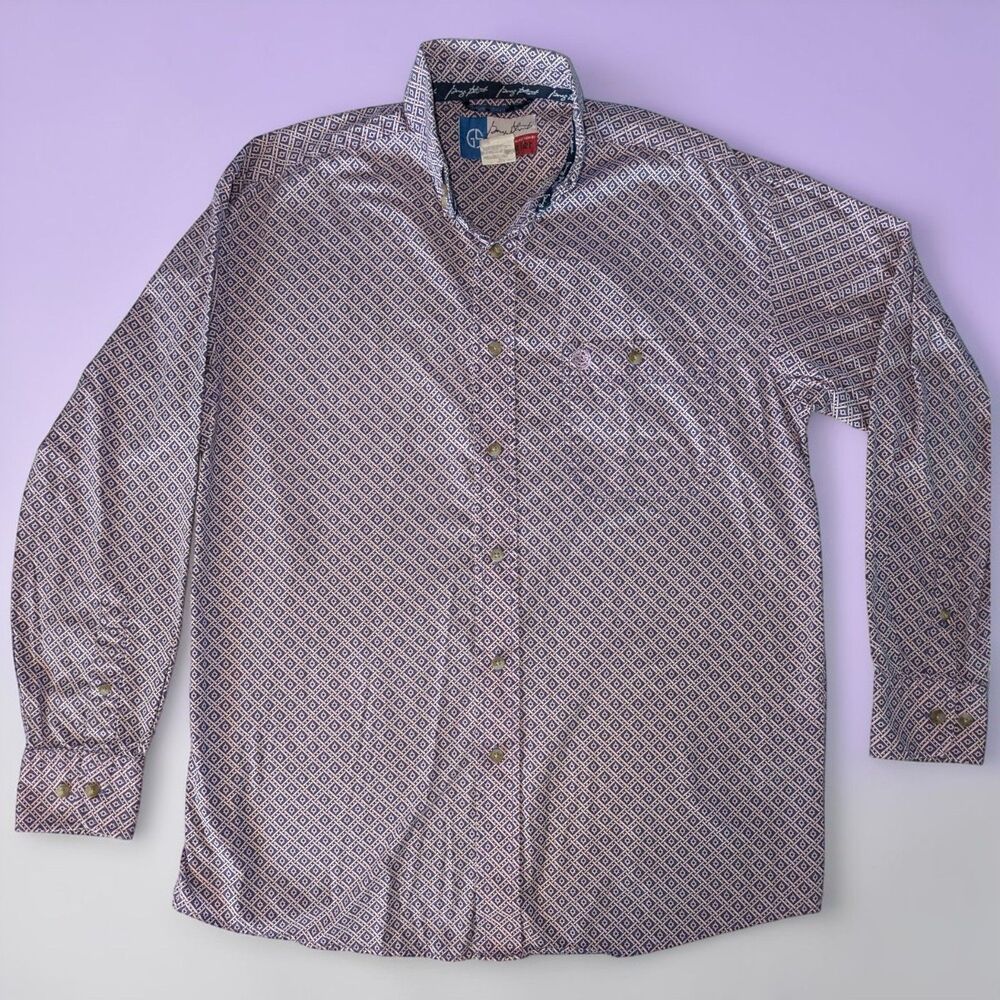 Wrangler George Strait Men's MED Button Down Shirt Western Cowboy Cut Purple